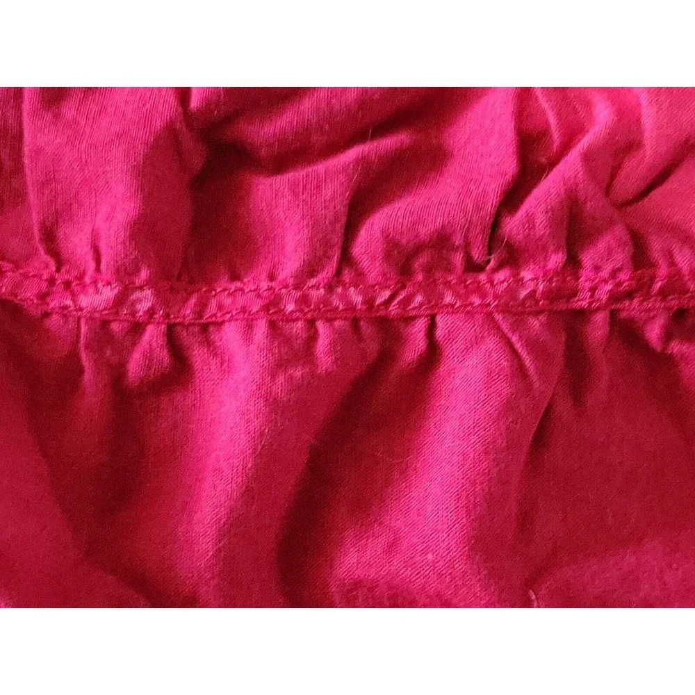 Candies Bedskirt Twin Christmas Red Embroidered Ribbon 15in Drop Vintage